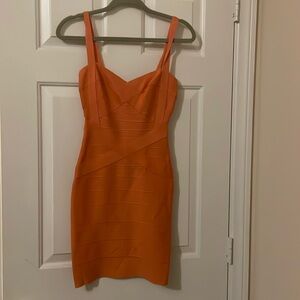 Gorgeous orange Herve Leger (XS) worn twice!